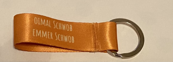 Schlüsselanhänger orange "oimal Schwob emmer Schwob"