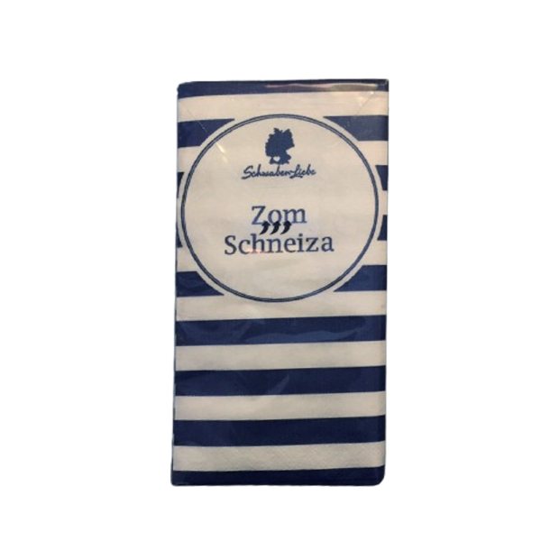 Schwäbische Papiertaschentücher &quot;Zom Schneiza&quot; dunkelblau / marineblau