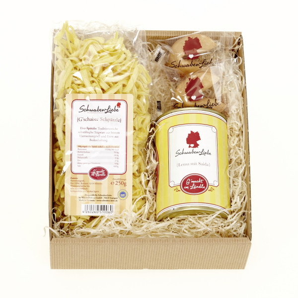 Geschenkbox "Lensa mit Spätzle" II